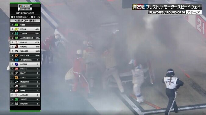 サーキット騒然！フォードが“火を吹く”衝撃のアクシデント 「コクピットの方に煙が…」ドライバー、何とか脱出もピットに停めきれず 3枚目