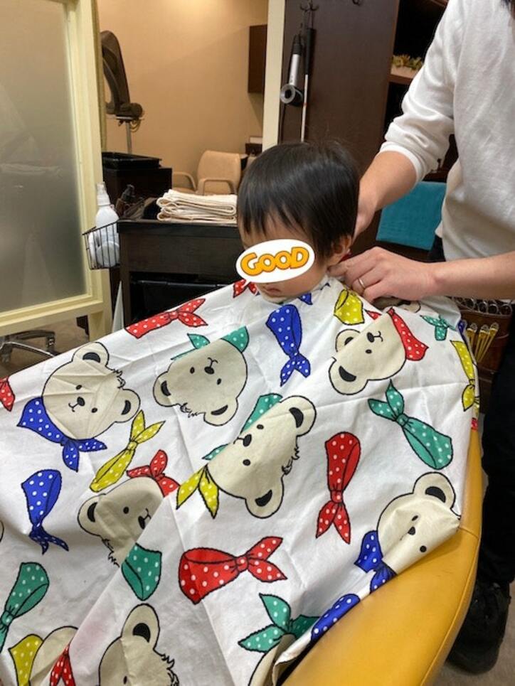  川田裕美アナ、息子のヘアカット姿を公開「一人で座っておとなしくできた」 