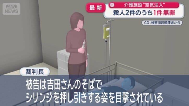 「被告は吉田さんのそばで、シリンジを押し引きする姿を目撃されている」