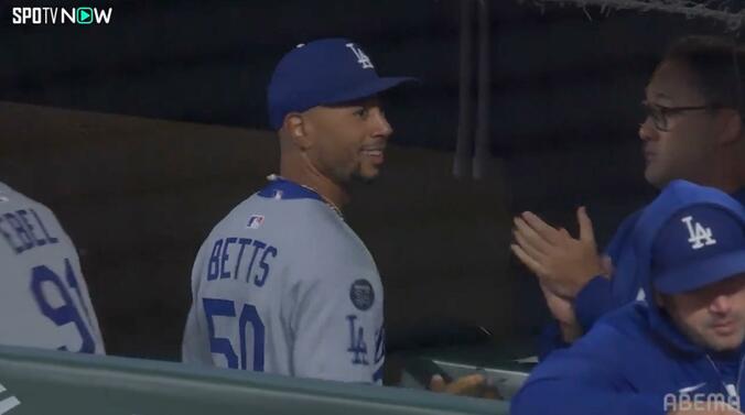 ベッツ、ファインプレー直後に見せたさわやかな笑顔