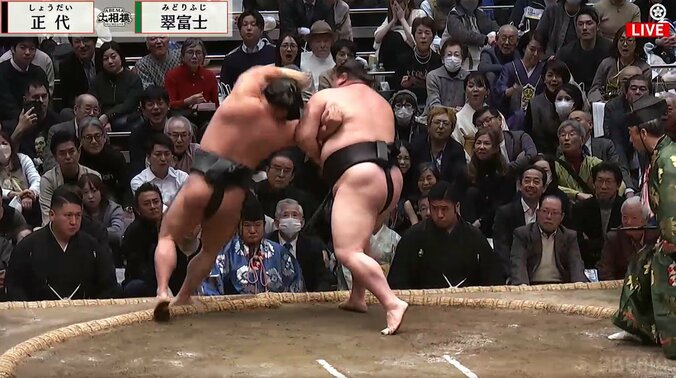 正代との一番で翠富士の右腕が