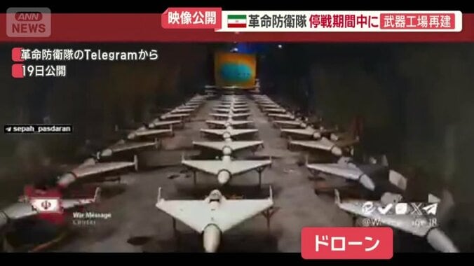 延々と続く通路に、大量のドローン