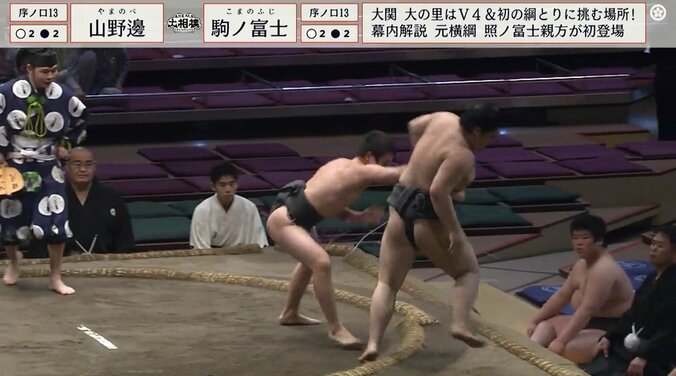 力強く押し出した山野邊（出羽海）