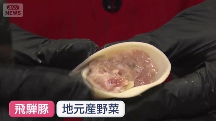 飛騨豚と地元産野菜を使用
