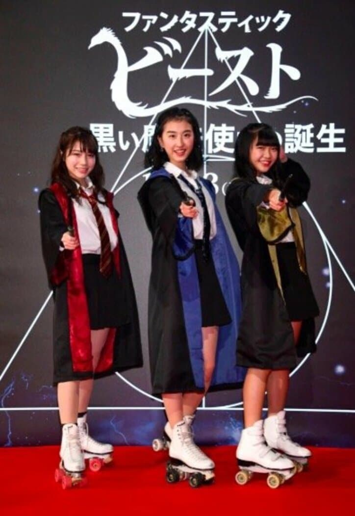 ローラースケートアイドル・Spindle『ファンタビ』レッドカーペットセレモニーに参加　高速スピンを披露！