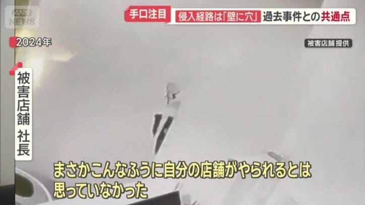 壁は店のショーケースの裏側につながっていた