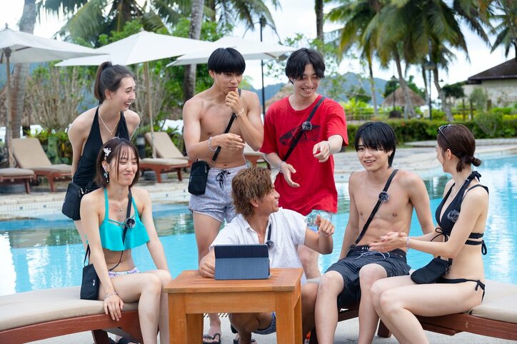 「いつもは男らしいけどたまに甘えたくなる可愛い男の子が好き」水着ギャルのセクシーボイスに大興奮！ギャル男「みんなが甘えたくなる声だね」とデレデレ 『シャッフルアイランド Season3』#2