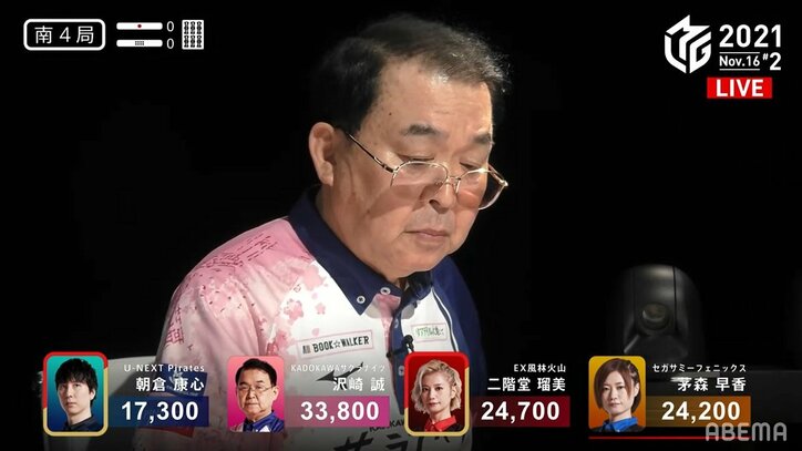 「雪でも降るんじゃないですか」最年長・沢崎誠、早くも4勝目に上機嫌 豪快攻めに神守備と自在／麻雀・Mリーグ