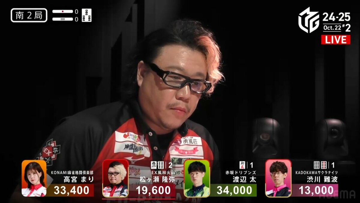 新奥義・天空落とし！剛腕雀士、勢い余って豪快ツモの手が卓を直撃「雷