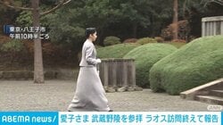 愛子さま、武蔵野陵を参拝 ラオス訪問終えて報告