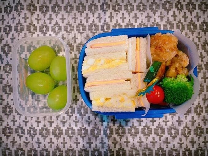  保田圭、学校行事で息子と一緒に食べる弁当「サンドイッチが入ったお弁当は新鮮でした」  1枚目