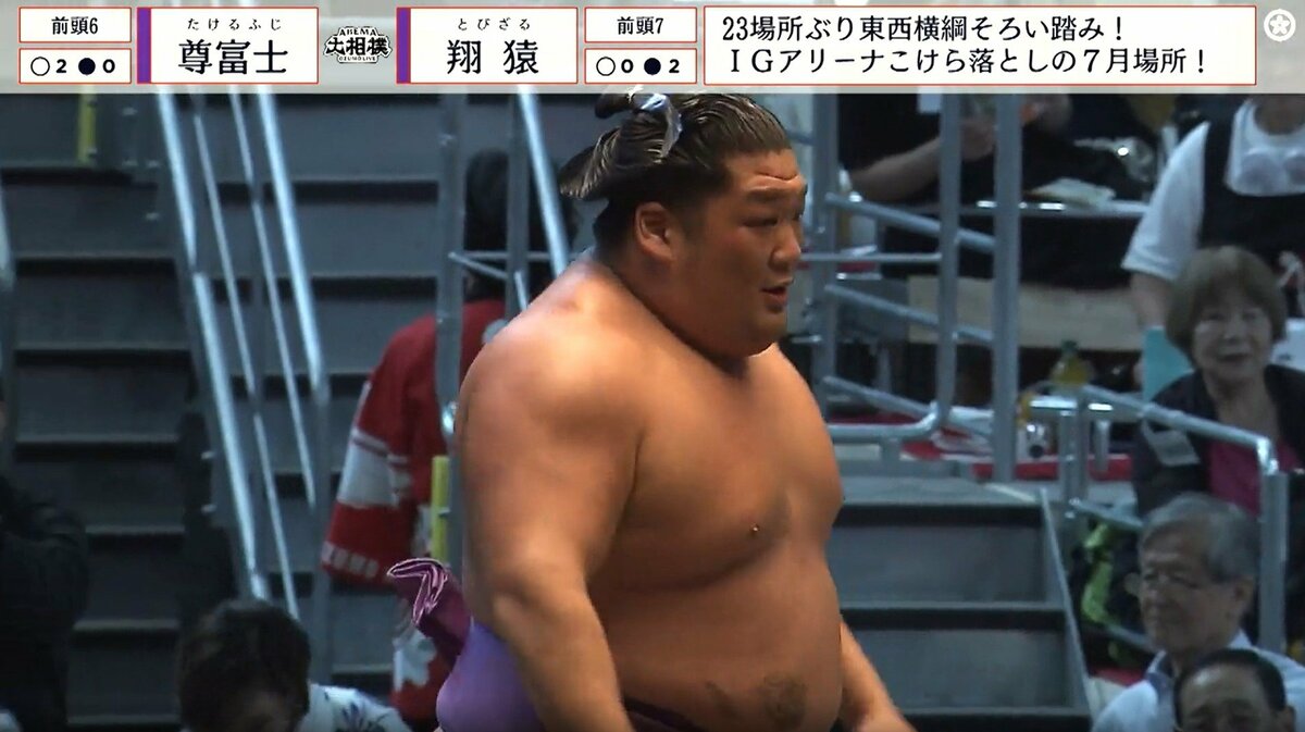 そのままやん」尊富士の“個性派”化粧まわしにツッコミの声「配色だけで