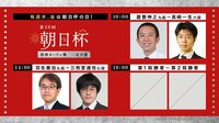 朝日杯二次予選 屋敷九段－髙﨑六段/羽生九段－三枚堂七段 /勝者同士