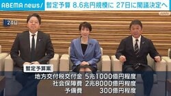 暫定予算 8.6兆円規模に 27日に閣議決定へ
