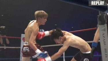まるで生まれたての小鹿のように…衝撃連打で戦慄KO！ 2ラウンド0秒での 