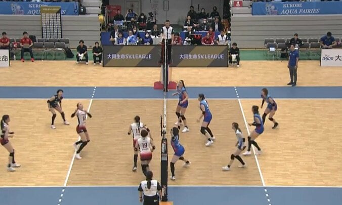 触れてません！ 女子バレー、胸を突き出しギリギリで…タッチネット回避行動が「カワイイ」 3枚目