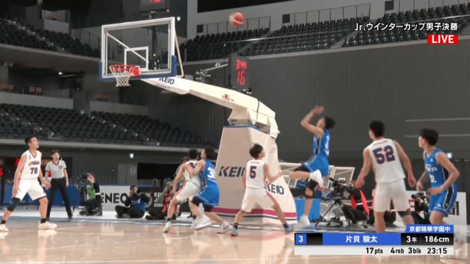 ネクスト渡邊雄太！？ 186cmの15歳逸材が「手がつけられないな」「突出した才能」圧巻ブロック＆タフショット連発で京都精華学園を日本一に導く 4枚目