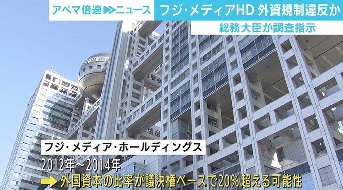 「地上波のフジテレビの免許が直ちに取り消されるという話ではない」 フジ・メディアHD、外資規制違反疑いでどうなる？ 1枚目