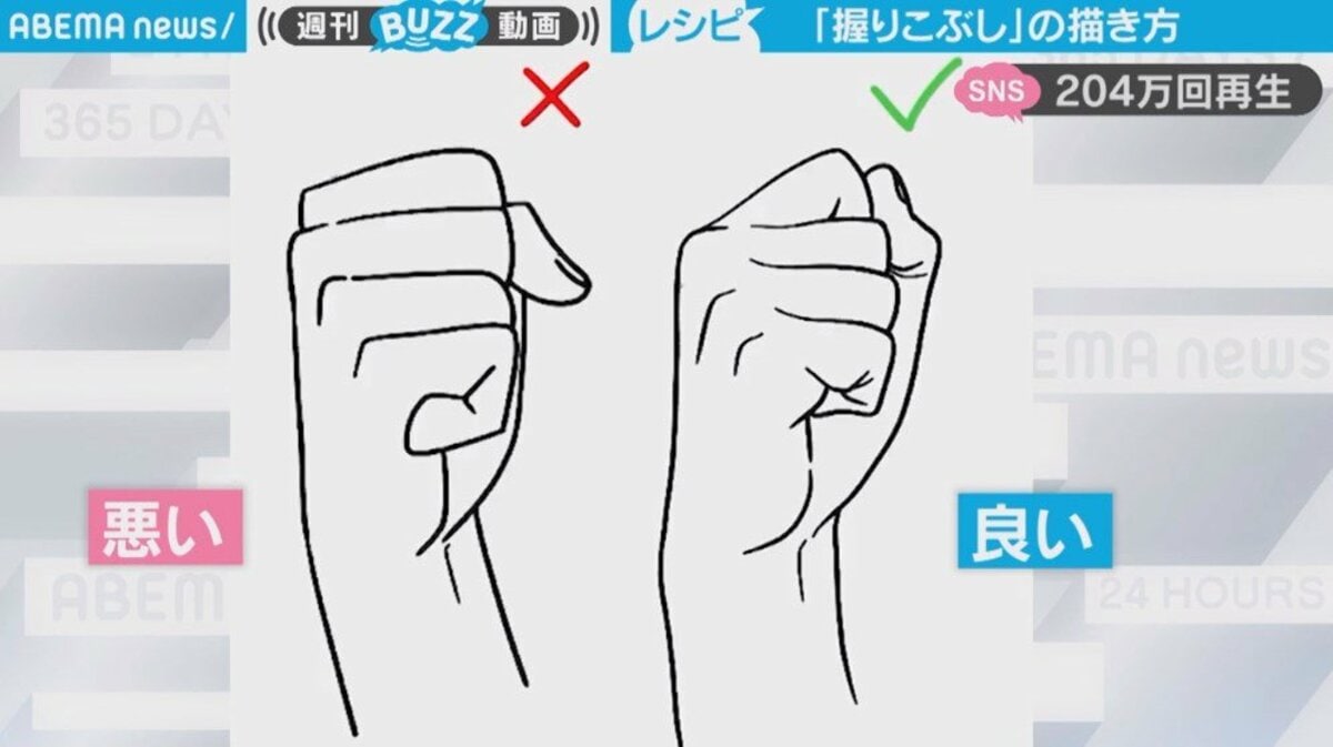 めちゃ勉強になった イラスト初心者が感動する リアルな握りこぶしの描き方 に感嘆の声 国内 Abema Times