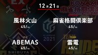 【中継】大和証券 Mリーグ 風林火山vs麻雀格闘倶楽部vsABEMASvs雷電
