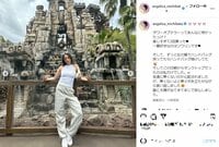 道端アンジェリカ、ホワイトコーデでディズニー満喫 圧倒的オーラに「美しい」「スタイル良すぎ」の声