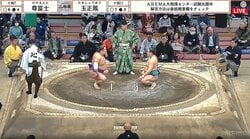 「これは目立つ」大相撲、行司の背後に“ひょっこり”著名人の姿 ひときわ目立つ存在感にネットざわつき