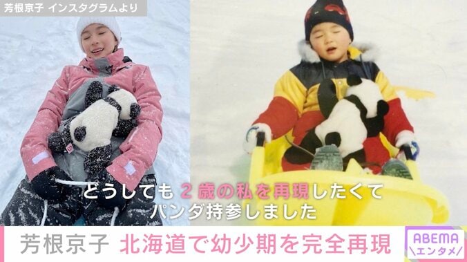 芳根京子、幼少期を完全再現 ぬいぐるみを抱いた“2歳の自分と現在の比較写真”公開 2枚目