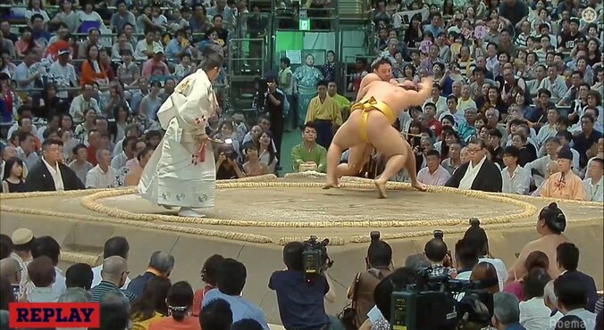 荒れる名古屋場所の賜杯は譲らない　遠藤、旭大星を下して1敗を死守 1枚目