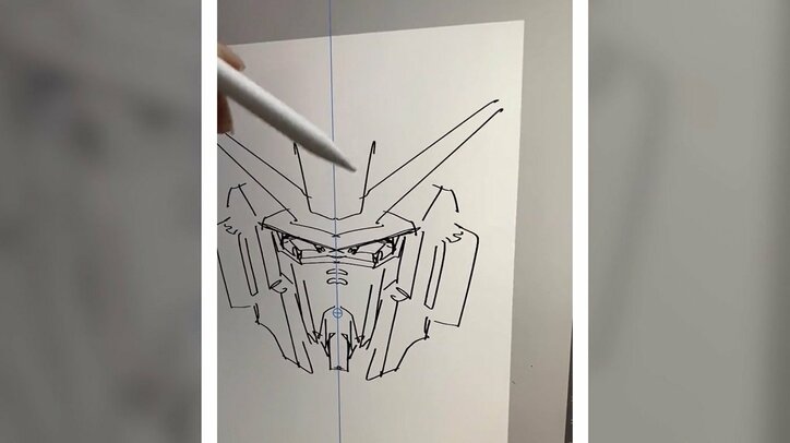 わずか30秒でガンダムを描き上げる“スゴ技” 魔法のような早業に130万人が驚き