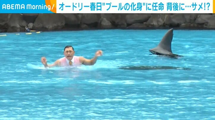 接近する“サメ”に絶叫する春日