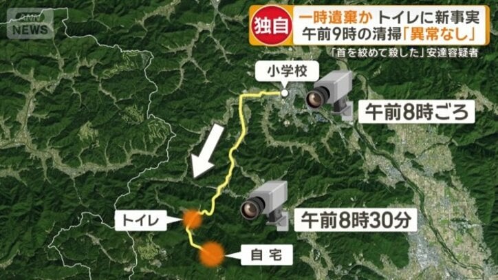 小学校と自宅の間にある公衆トイレ