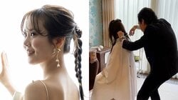 「15分間のお色直しでロングヘア→ショートカットに」結婚式の激変ビフォーアフターに驚きの声
