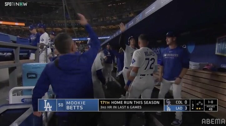 【映像】復活ベッツの豪快アーチ→大谷もベンチではしゃぐ