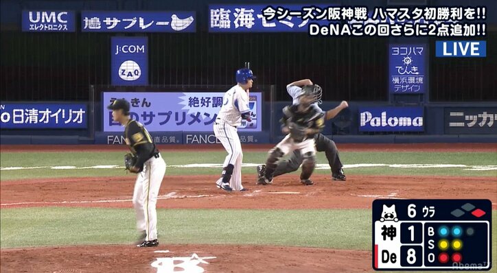 横浜DeNA柴田にファン「敷田さん壊しちゃいかんぞ！」　猛暑、ファウル直撃にも負けず敷田球審が渾身の「マジ卍」