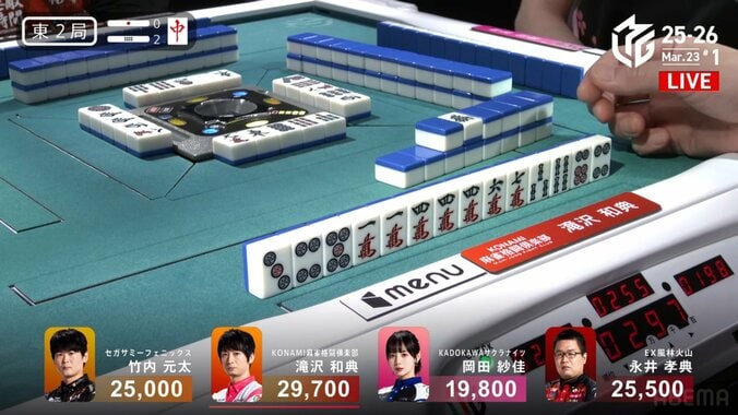 滝沢和典の手牌