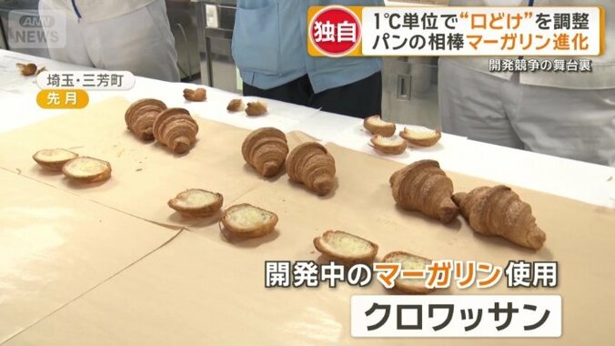 開発中のマーガリンを使用したクロワッサン