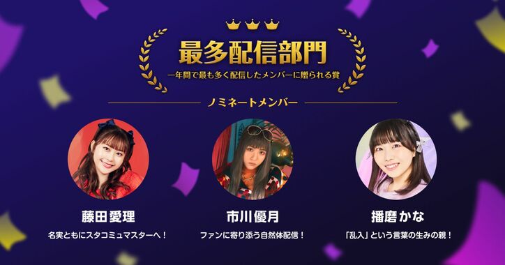 スターダストプラネット所属アイドル全集合「スタコミュ」1周年記念の「スタコミュAWARD」を開催
