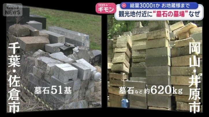他県でも墓石が不法投棄
