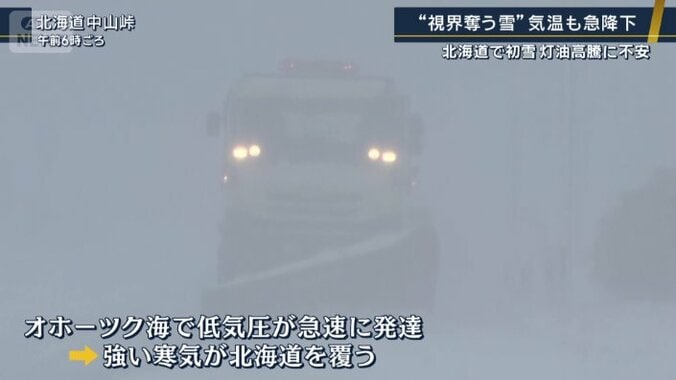 オホーツク海で低気圧が急速に発達