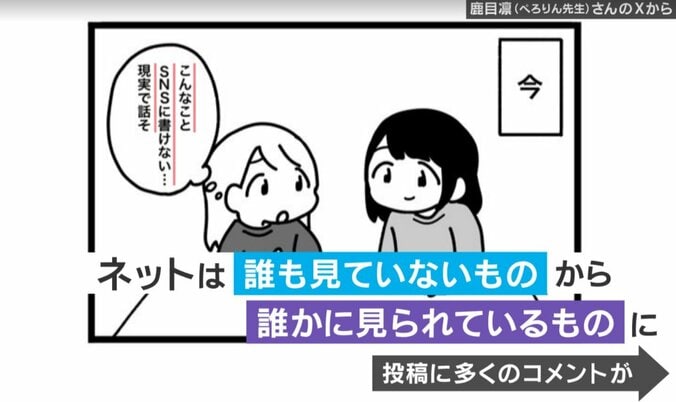 「インターネットの昔と今」を描いたイラスト