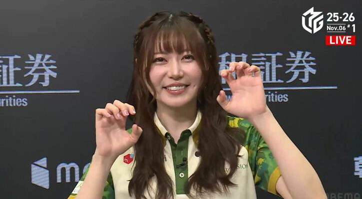 【写真・画像】でっかいギルティー乗り越えた！東城りお、僅差のオーラス爽快逆転トップで個人2連勝「うれしい！」／麻雀・Mリーグ　1枚目