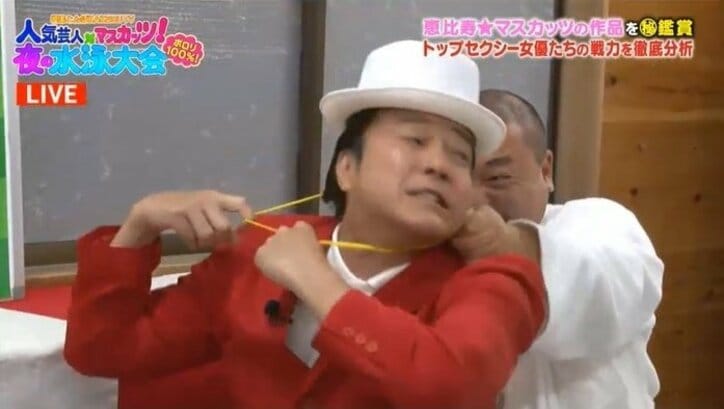 加藤浩次、暴走する山本圭壱を殴打！人気芸人vs恵比寿マスカッツ「真夜中の水泳大会」