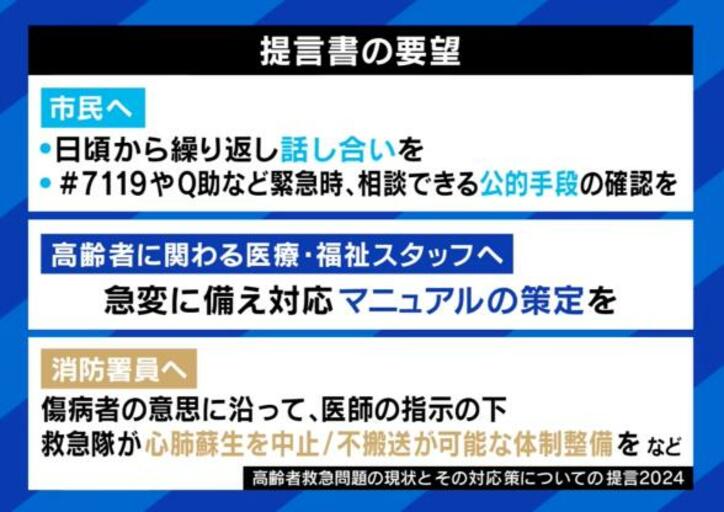 【写真・画像】望まぬ延命治療なぜ起きる?「高齢者救急」現場の課題は?“日頃から意思表示”の重要性を専門家が指摘 4枚目