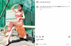 B94＆身長169cmの“ド迫力ボディ”天野ちよ、胸元＆美脚あらわな“大胆ショット”公開 「スリットめっちゃセクシー」「顔ちっちゃ！脚細っ！」など絶賛の声