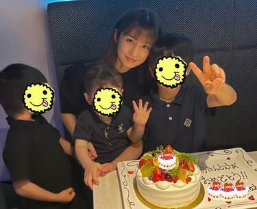 小倉優子、長男の誕生日に家族ショットを公開「ハプニングもあり 