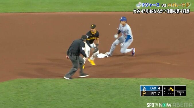 大谷翔平、“驚異の足”で二塁到達の瞬間