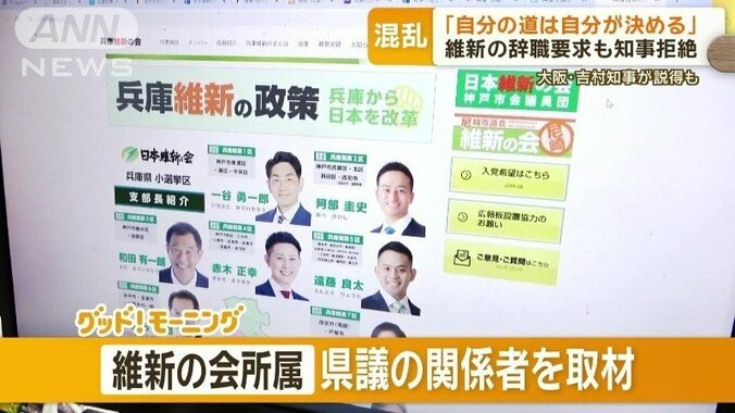 維新の会に所属県議の関係者を取材