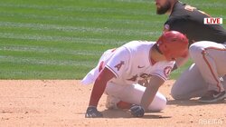 大谷翔平、今季4つ目の盗塁がスルリ 一度は成功も足が離れアウトに「んーツキがない」