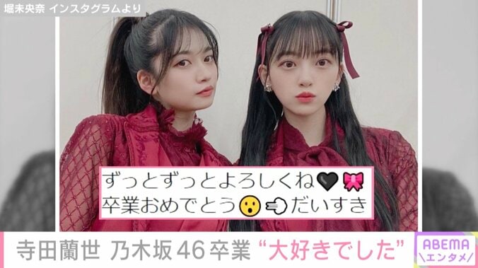 乃木坂46卒業＆引退の寺田蘭世さんに堀未央奈から労いのメッセージ「ずっとずっとよろしくね」 2枚目