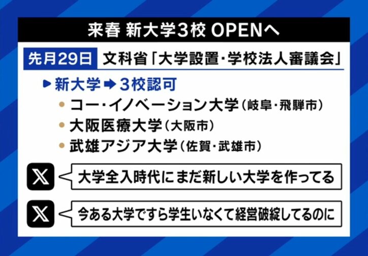 新大学が3校OPEN